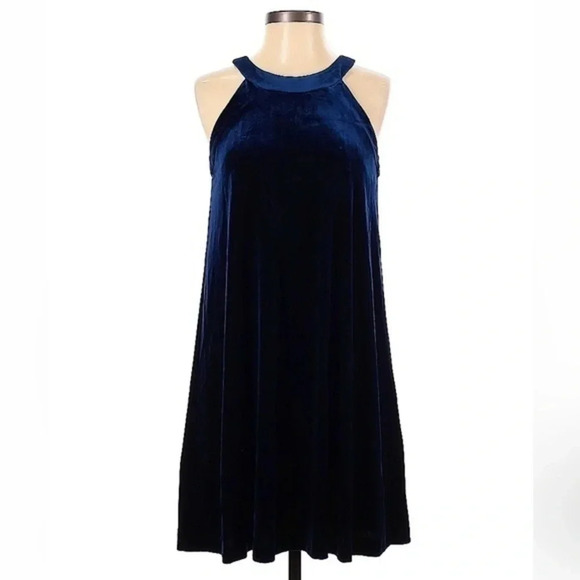 Betsey Johnson Midnight Blue Velvet Sleeveless Timeless Cocktail Dress Size 4 - Picture 2 of 3